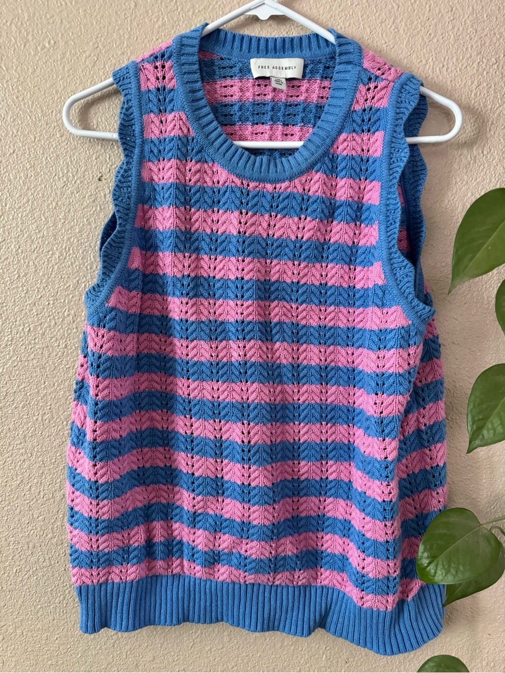 Free Assembly Women's Crochet Cotton Racerback Tank Top